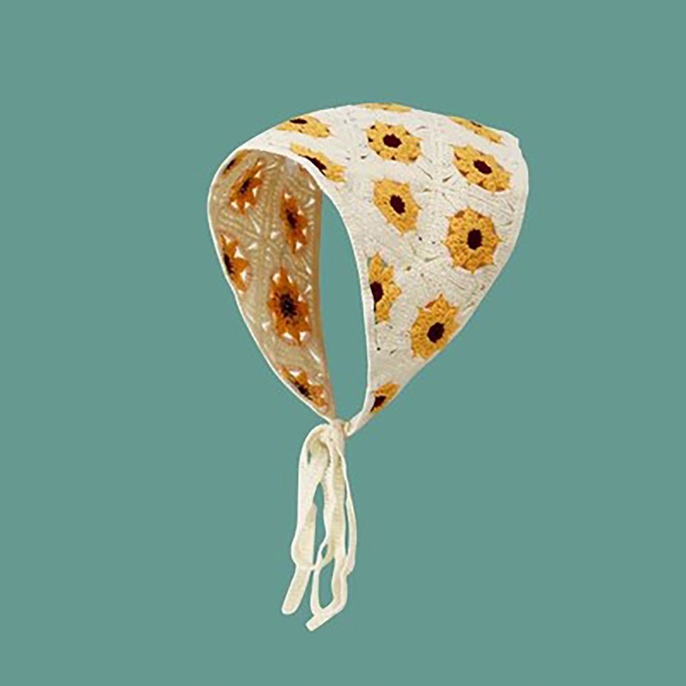 Headband Summer Knit - Bandeau triangulaire tricoté à la main,
