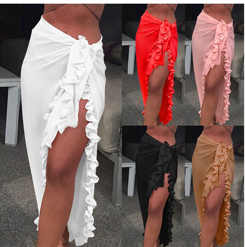 Cover Up Kaftan - Sarong à volants pour femmes, 5