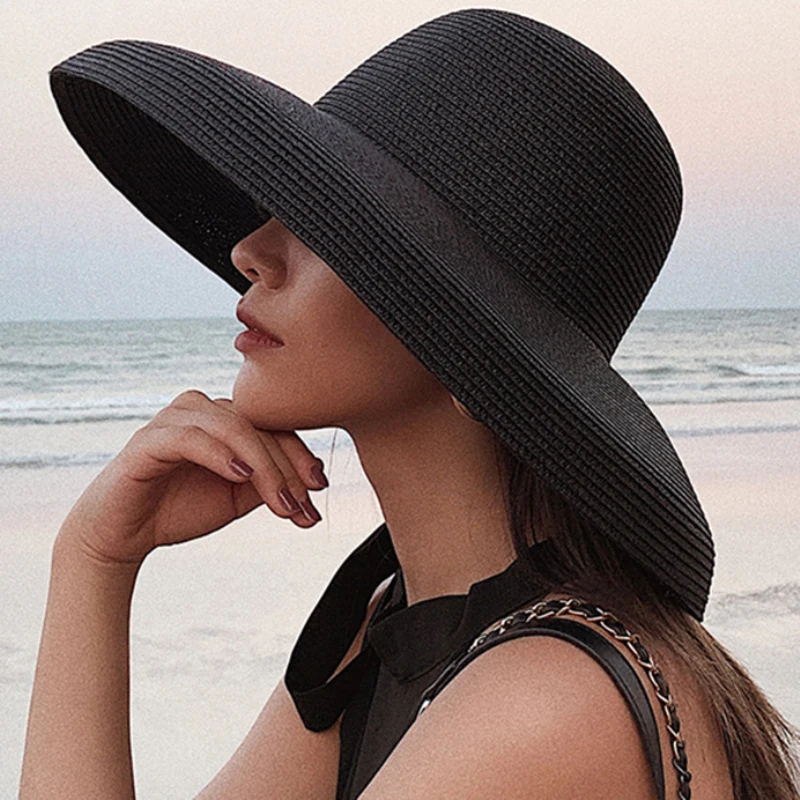 Hat Floppy Wide - Nouveau Chapeau de Paille Uni à