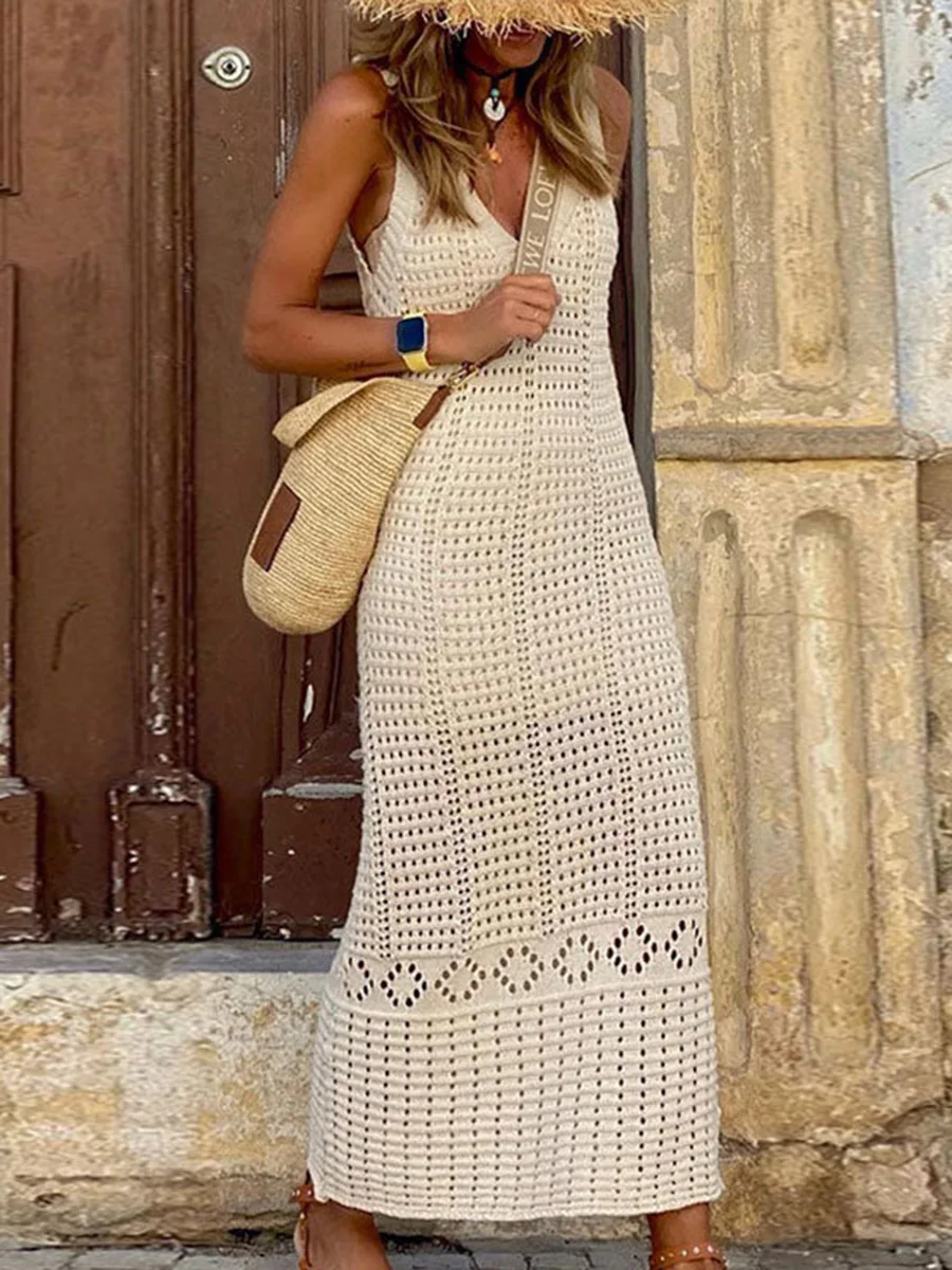 Cover Up Kaftan - Robe de plage longue à col