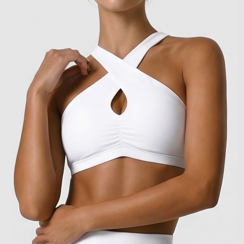 Crop Top Crochet - Soutien-gorge de sport doux pour femme,