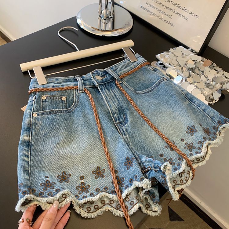 Shorts Denim Frayed - Shorts en jean vintage respirants pour