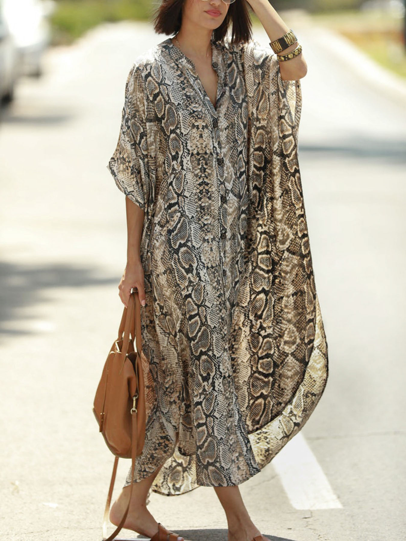 Paréo de plage à imprimé bohèm - Cover Up Kaftan avis et prix