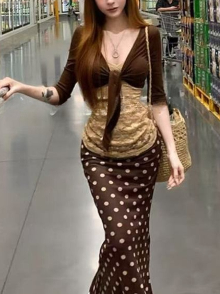 Ensemble 3 pièces vintage japo - Crop Top Crochet avis et prix