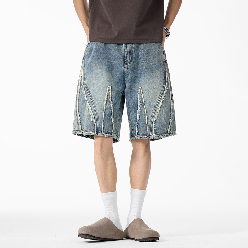 Shorts en jean baggy pour homm - Shorts Denim Frayed avis et prix